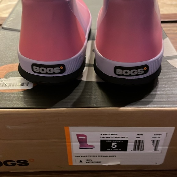 Bogs Kids Rain Boots Ombre Pink/Rose Multi Youth Size 5 - Picture 7 of 8